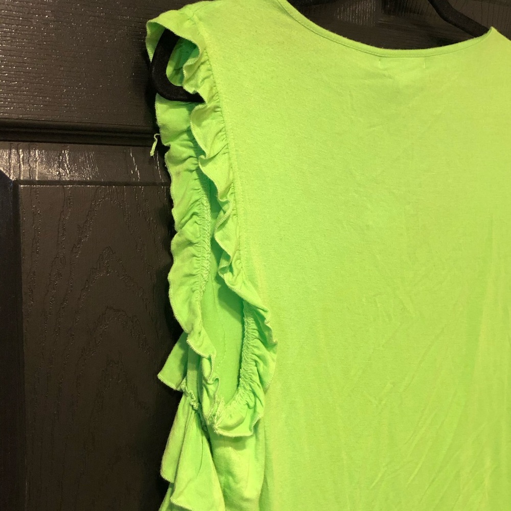 NWT Alberto Makali Lime Green Ruffle Sleeveless Tank - Picture 8 of 14